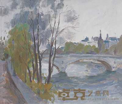 章文浩 2004年作 塞纳河畔 58×69cm